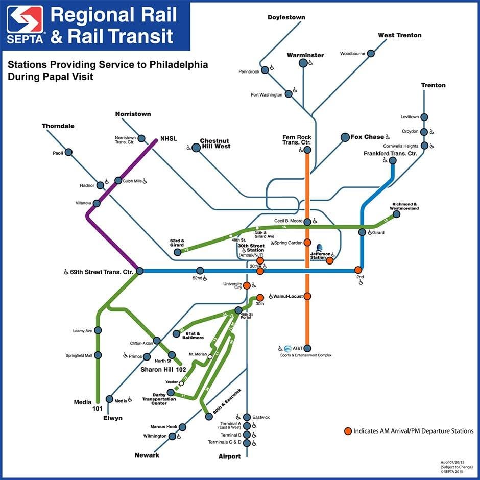Septa ಫಿಲ್ಲಿ ನಕ್ಷೆ